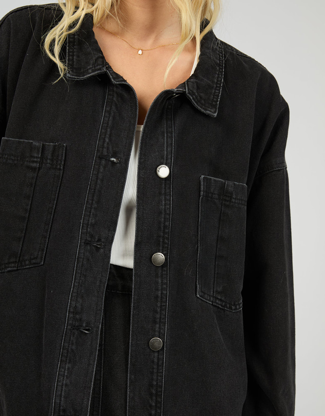 All About Eve - Dale Shacket Washed Black