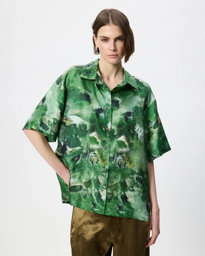 The Social Outfit - Silk Kai Shirt - Verdant