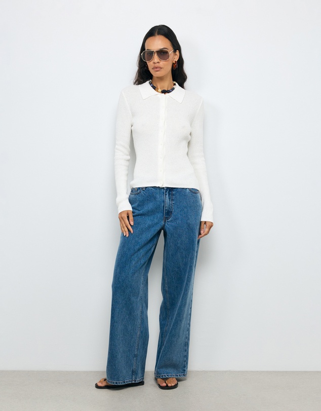 AERE - Asha Textured Knit Cardigan