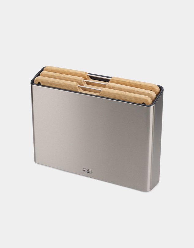 Joseph Joseph - Folio™ Steel Bamboo 3-piece Chopping Board Set with Stainless Steel Storage Case