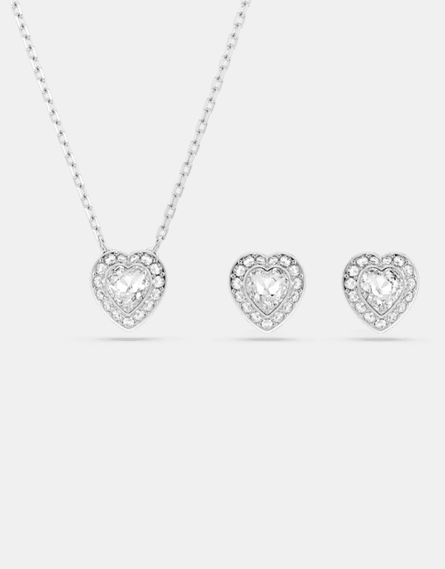 Swarovski - Ariana Grande X Swarovski Set, Mixed Cuts, Heart, White, Rhodium Plated