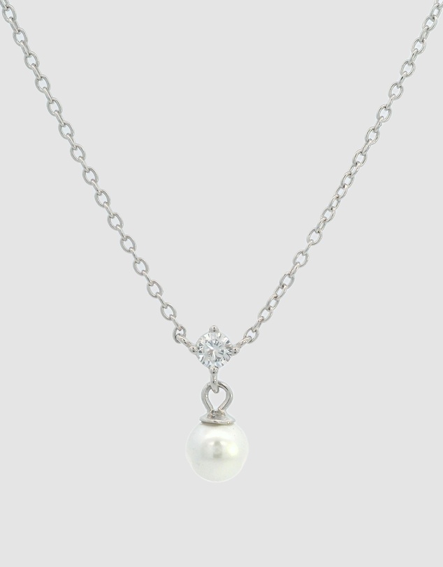 Georgini - Georgini Adagio Touch Of Sparkle Pearl Necklace Silver