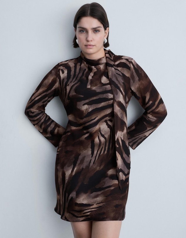 M.N.G - Martina Zebra Satin Dress