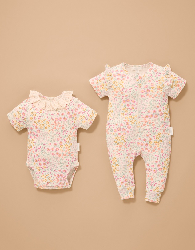 Purebaby - Printed Bodysuit-Babies