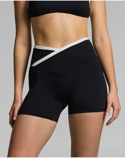 Rockwear - Tipped Wrap Front Mid Thigh Bike Shorts