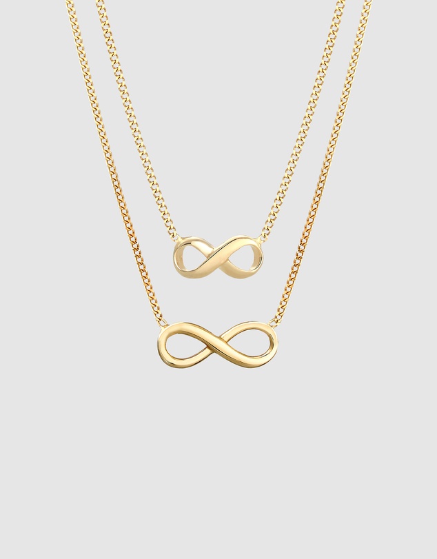 Elli Jewelry - Infinity Mother and Daughter Necklace Set in Gold-Plated 925 Silver