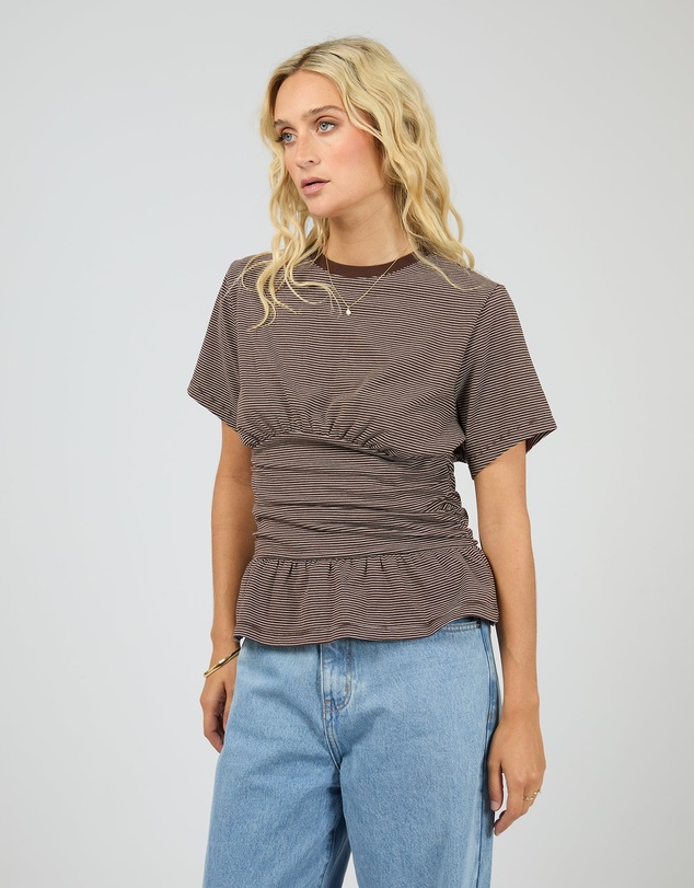 All About Eve - Tyler Stripe Tee Brown