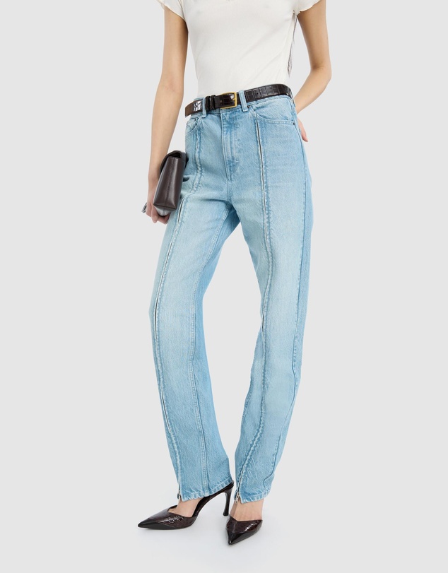 ROTATE - Straight Denim Zip Jeans