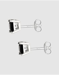 Kuzzoi - ICONIC EXCLUSIVE - Earrings Male Stud Square Black Zirconia 925 Sterling Silver
