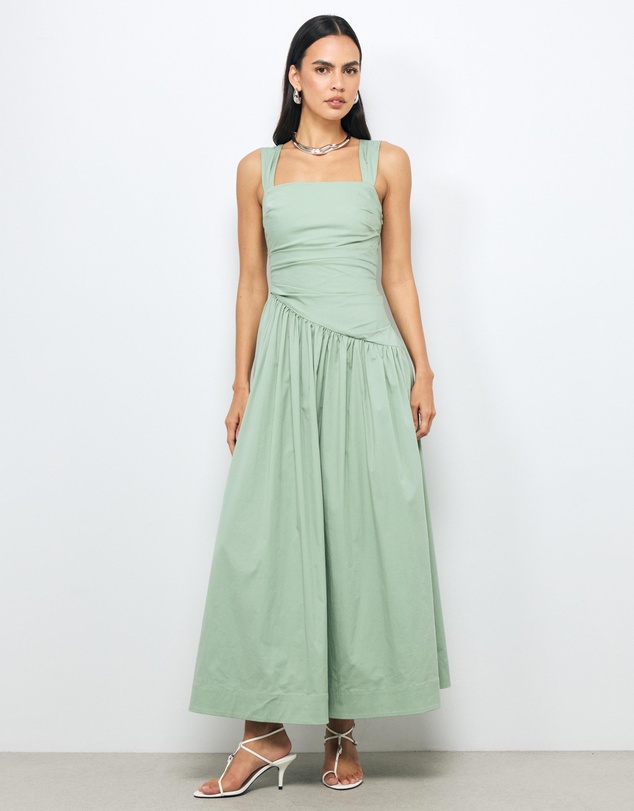 AERE - Kylara Ruched Midi Dress