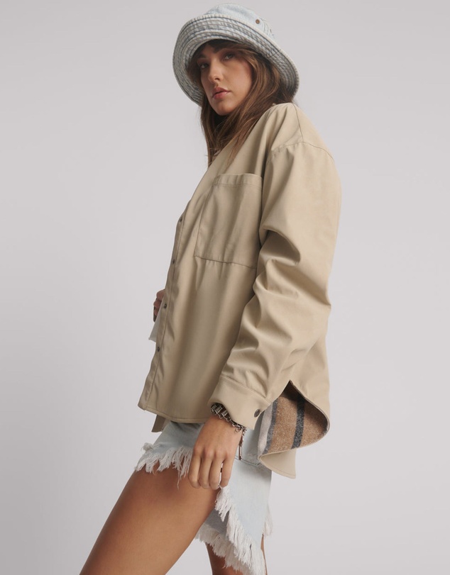 ONE TEASPOON - Studded Heart Faux Leather Daria Jacket - Stone