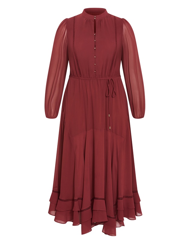City Chic - Yasmine Long Sleeve Maxi Dress