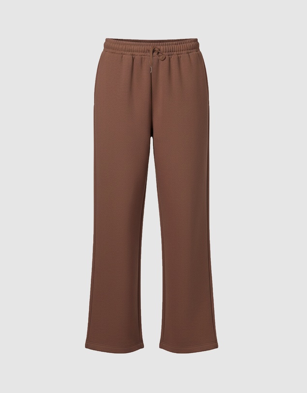 BO+TEE - Cosy Coffee Run Brushed Jersey Wide-Leg Joggers