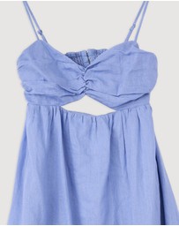 Revibe - Repaired AERE Saige Linen Midi Dress - AU 12