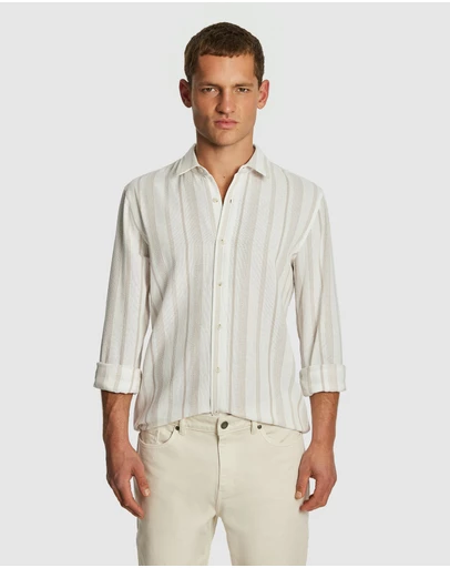 yd. - Island Stripe Textured Shirt