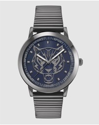 Plein Sport - Plein Iron Tiger 44mm Black dial and Silver-tone bracelet