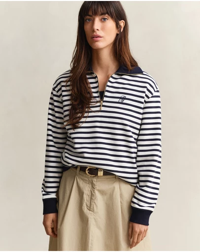 Gant - Striped Half-Zip Sweatshirt