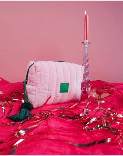 The Somewhere Co - Pink Velvet Cosmetic Case