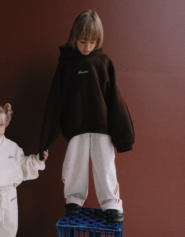 SSAINT - Kids Tonal Hoodie Chocolate