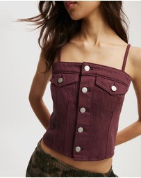 Cotton On - Denim Button Top