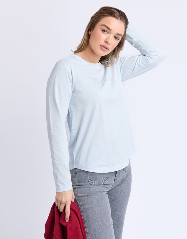 Foxwood - Signature Long Sleeve Tee Ice Blue