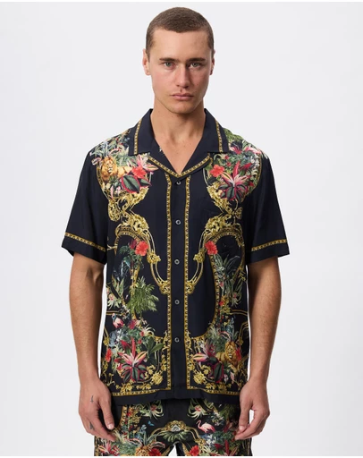 Camilla - Short Sleeve Camp Collared Shirt