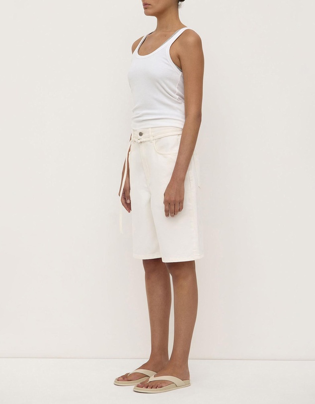 Assembly Label - Loose Fit Long Denim Shorts