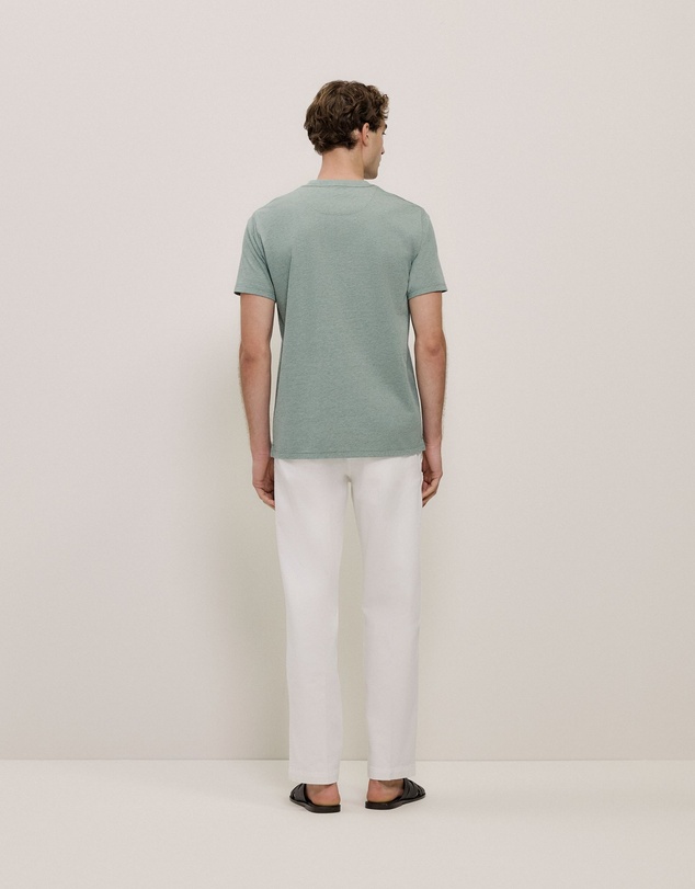 Trenery - Organically Grown Cotton Marle T-shirt in Sage Green