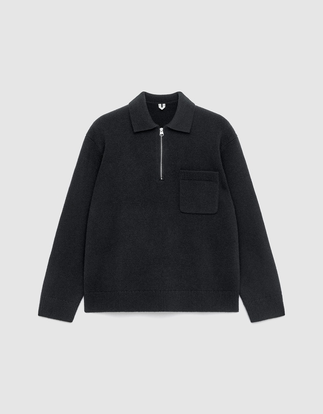 ARKET - Knitted Wool Zip Polo Shirt