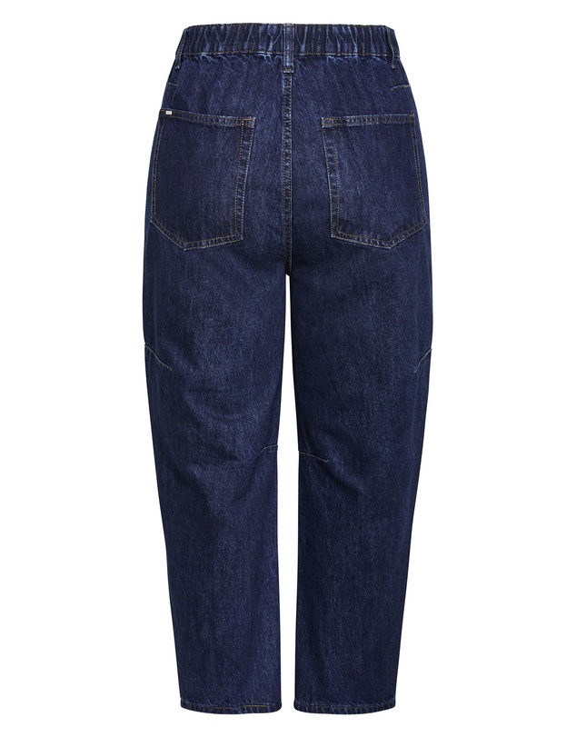 City Chic - Plus size Harley Fit Brooke Barrel Jean - dark wash