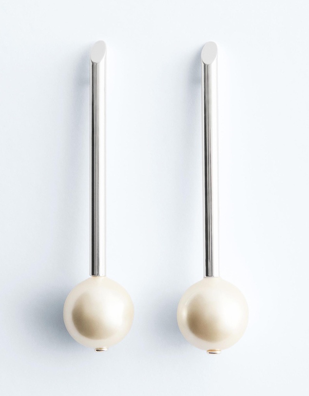 & Other Stories - Faux Pearl Pendant Earrings