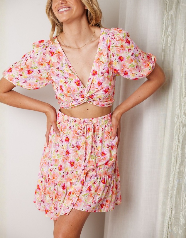 Esther & Co - Shani Top - Watercolour Print