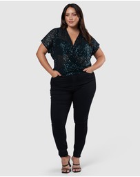 Pink Dusk by Curve Project - Flashy Sequin Top