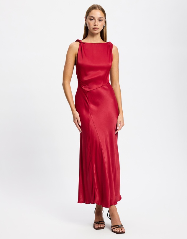 & Other Stories - Twist-Detail Satin Midi Dress