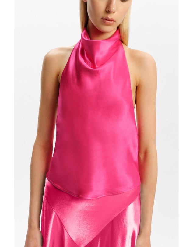 Bardot - Joslyn High Neck Satin Top