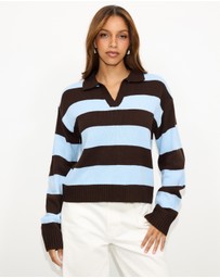 Dazie - Freya Stripe Knit Polo