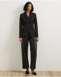 Atmos&Here - Laura Leather Look Straight Leg Pants