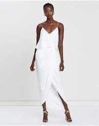 Shona Joy - Draped Cocktail Frill Dress