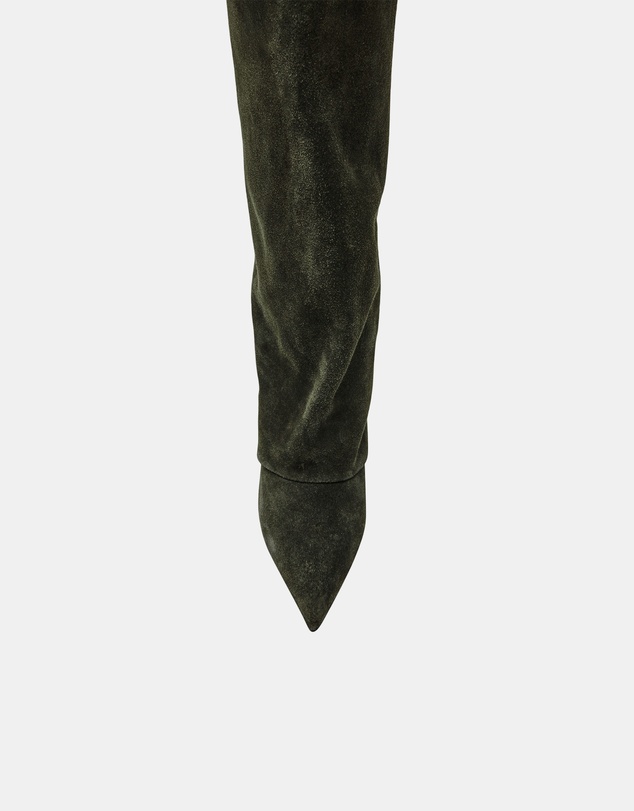 Steve Madden - Luca Olive Suede Heeled Boots