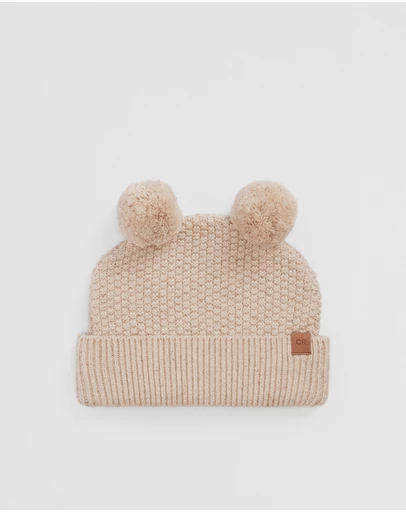 Country Road - Organically Grown Cotton Cord Pom Pom Knit Beanie