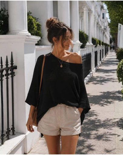 Esther & Co - Evandra Knit Top - Black