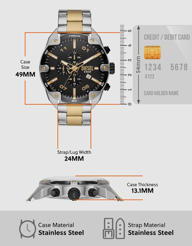 Diesel - Diesel Spiked Two Tone Watch DZ4627