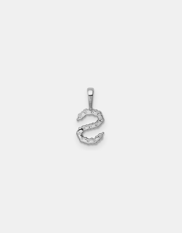 Zoe Olivia - 9K White Gold Lab Grown Diamond Initial S Pendant
