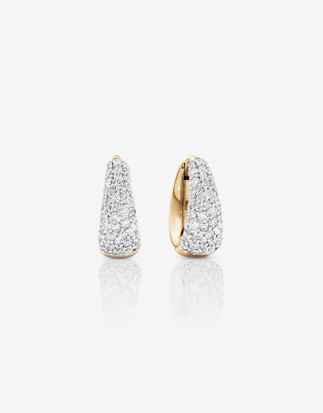 Michael Hill - Stardust Hoops with .72TW of Diamonds in 10kt Yellow Gold and Rhodium