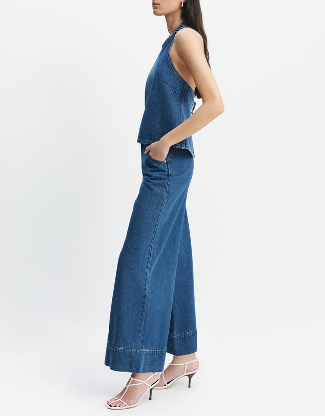 Aje Studio - Kendall Denim Halter Top