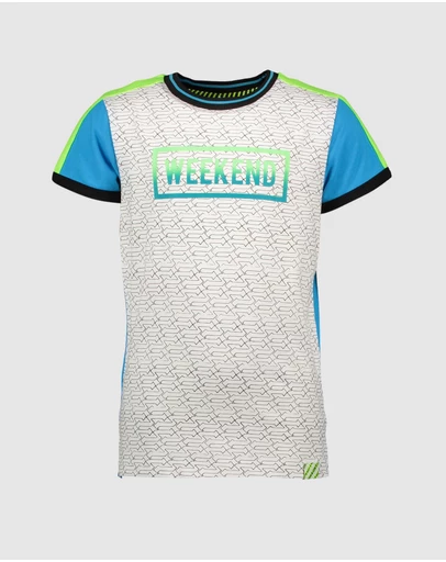 B.Nosy - Organic Colour Block Neon T-Shirt - Kids-Teens