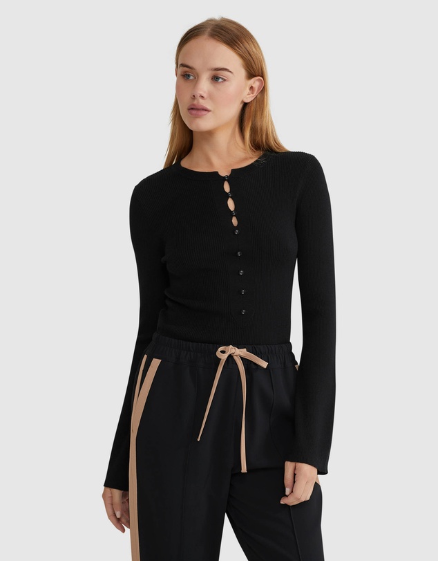 Oxford - Elka Henley Knit Top