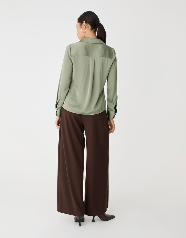 Forcast - Lila V-neck Satin Blouse