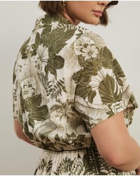 Atmos&Here Curvy - Remi Linen Blend Mini Shirt Dress