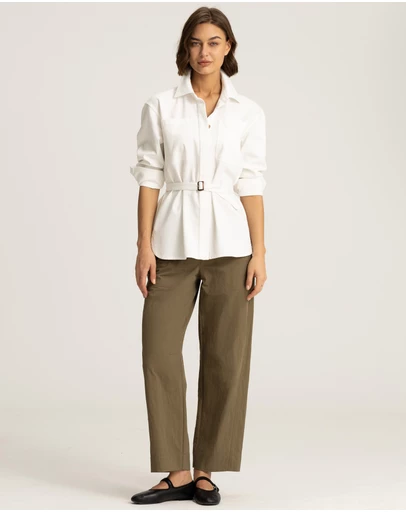 IDA+S - Mara Utility Belted Cotton Shirt